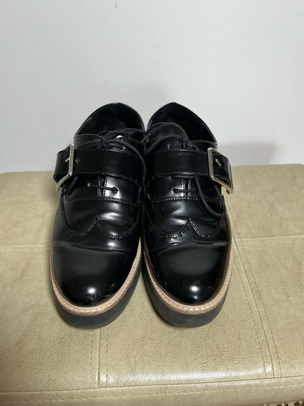 Zara Black Patten Leather Oxford Size 36
